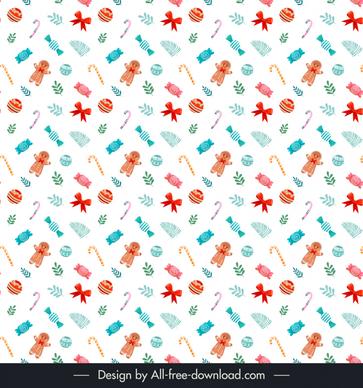christmas seamless pattern template  elegant repeating leaf knot cookies candies decor 
