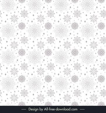 christmas seamless pattern template illusive snowflakes shapes decor elegant design 