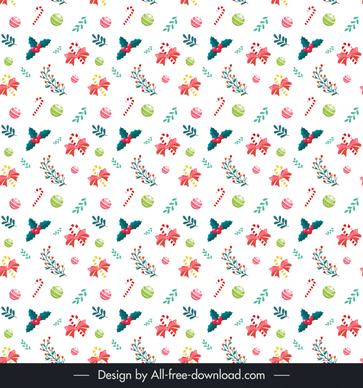 christmas seamless pattern template repeating flowers candies decor