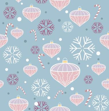 chrismas background baubles snowflakes sticks icons classical repeating
