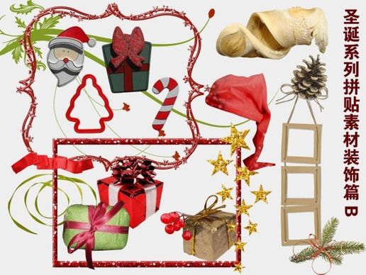 christmas series of collage decorative articles b