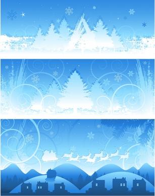 christmas background templates blue white classical elements design