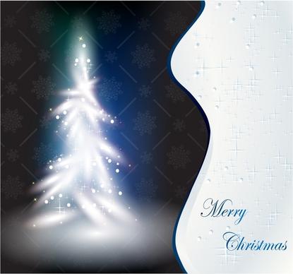 christmas background template sparkling fir tree contrast design