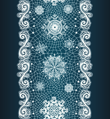 christmas snowflake lace vector set