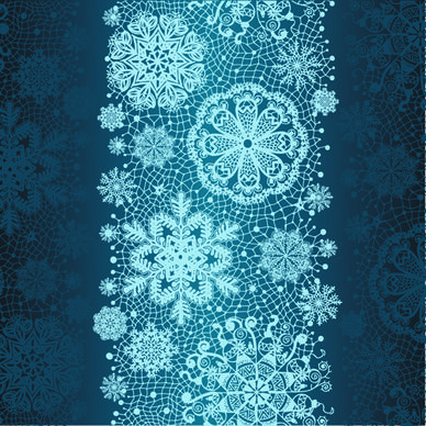 christmas snowflake lace vector set