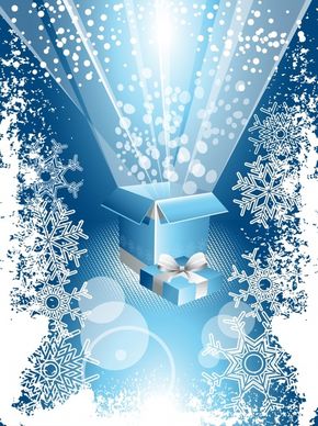 christmas background bursting light box snowflakes decor