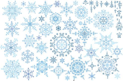 christmas snowflake ornaments elements vector