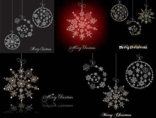 christmas snowflake ornaments vector