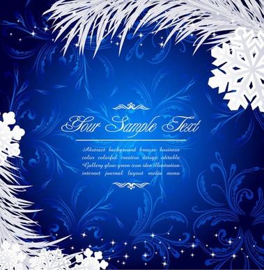 christmas background template elegant snowflakes leaves decor