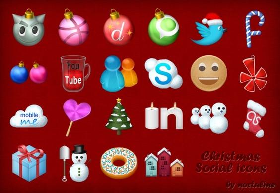 Christmas Social Icons icons pack