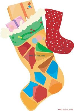 christmas socks gift vector