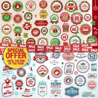 christmas special offer labels vector