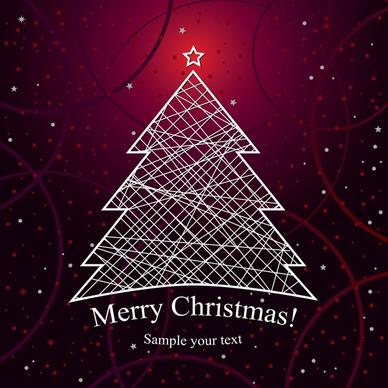 christmas background template fir tree sketch dynamic curves