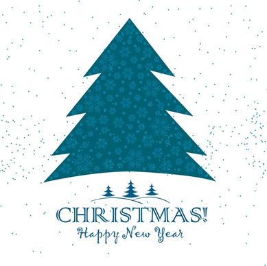 christmas template fir tree symbol on white background