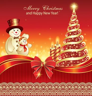 christmas tree and candle background vector