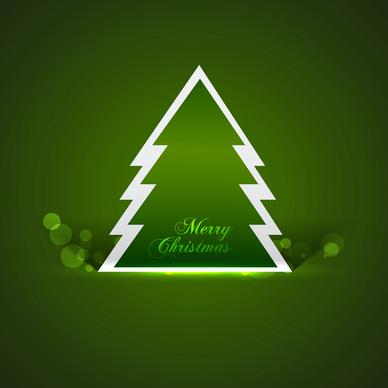 christmas tree bright green color vector background