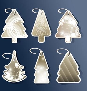 christmas tags templates fir tree shapes elegant decor