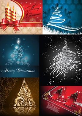 xmas background templates sparkling fir tree candle sketch