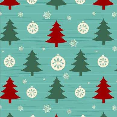christmas tree with snow seamless pattern vector