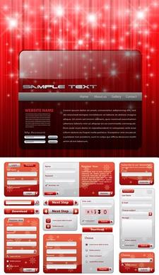 christmas web templates sparkling lights modern red decor