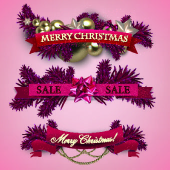 christmas with new year festival banner vector