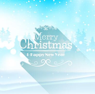christmas with new year snow background