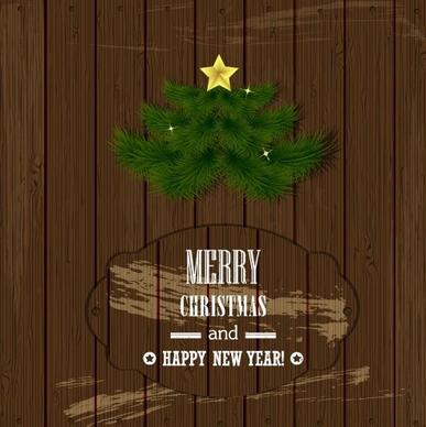 christmas wood background vector