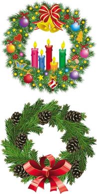 christmas wreath 1 vector
