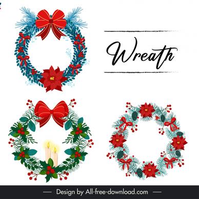 christmas wreath design elements collection elegant classic