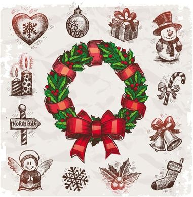 christmas wreath vector