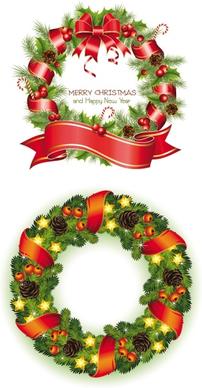 christmas wreath vector