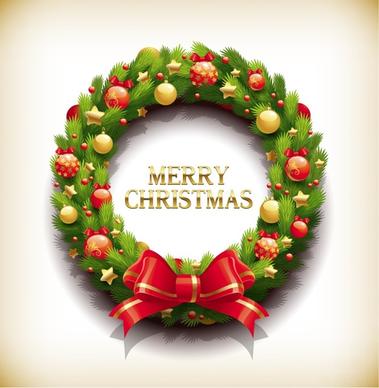 christmas wreath with decorations vecror illustration