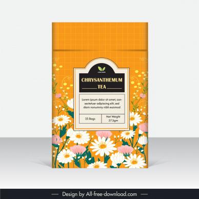 chrysanthemum tea packaging template elegant blooming flowers decor