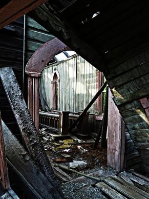 church inside ruin