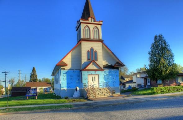 church steeple at lake nipigon ontario canada