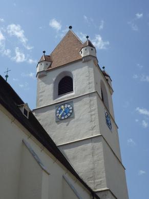 church tower blue
