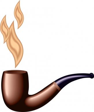 smoking banner cigarette pipe icon colored 3d design