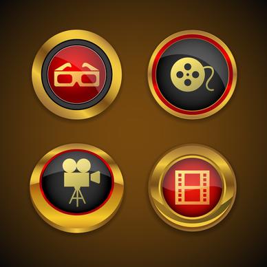 cinema gold icon button