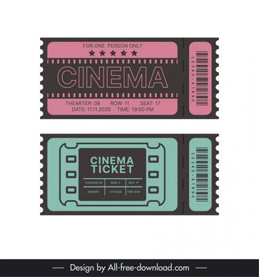 cinema tickets template flat dark classic