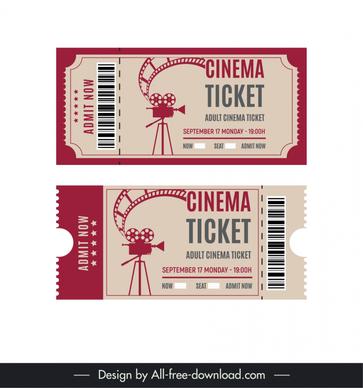 cinema tickets template flat retro