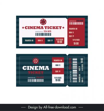 cinema tickets templates elegant plain striped decor