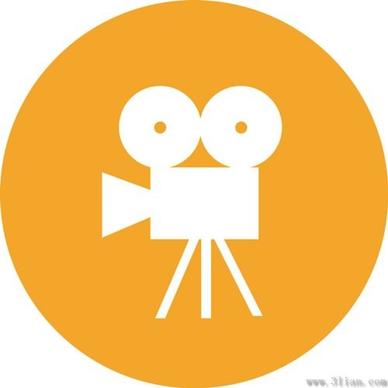 cinematography orange icons vector