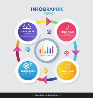circle arrows infographic template colorful cycle shape