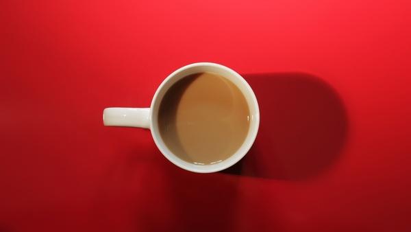 circle close up coffee cup down drink mug shadow