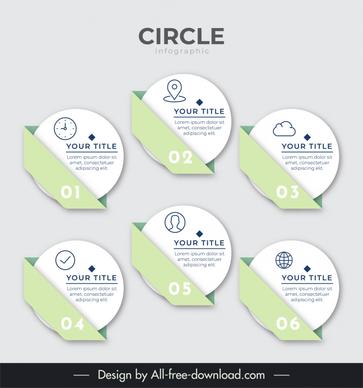 circle infographic template elegant round shapes ribbon layout