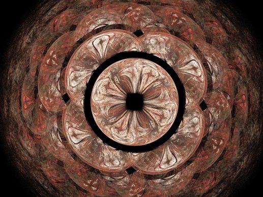 circles fractal maroon