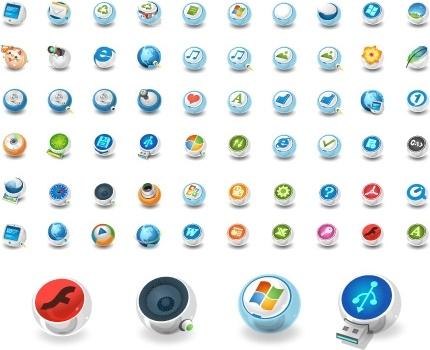 ui icons collection 3d colorful circles design