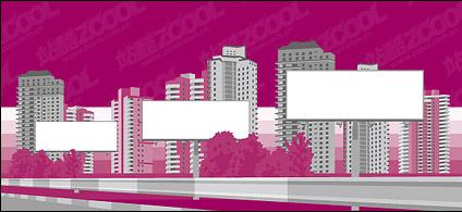 City construction blank billboard material vector