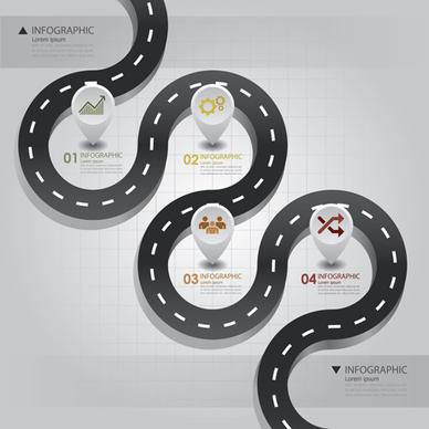 city street traffic infographic elements vector