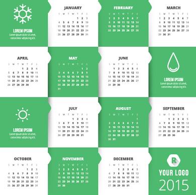 classic15 calendar vector design set